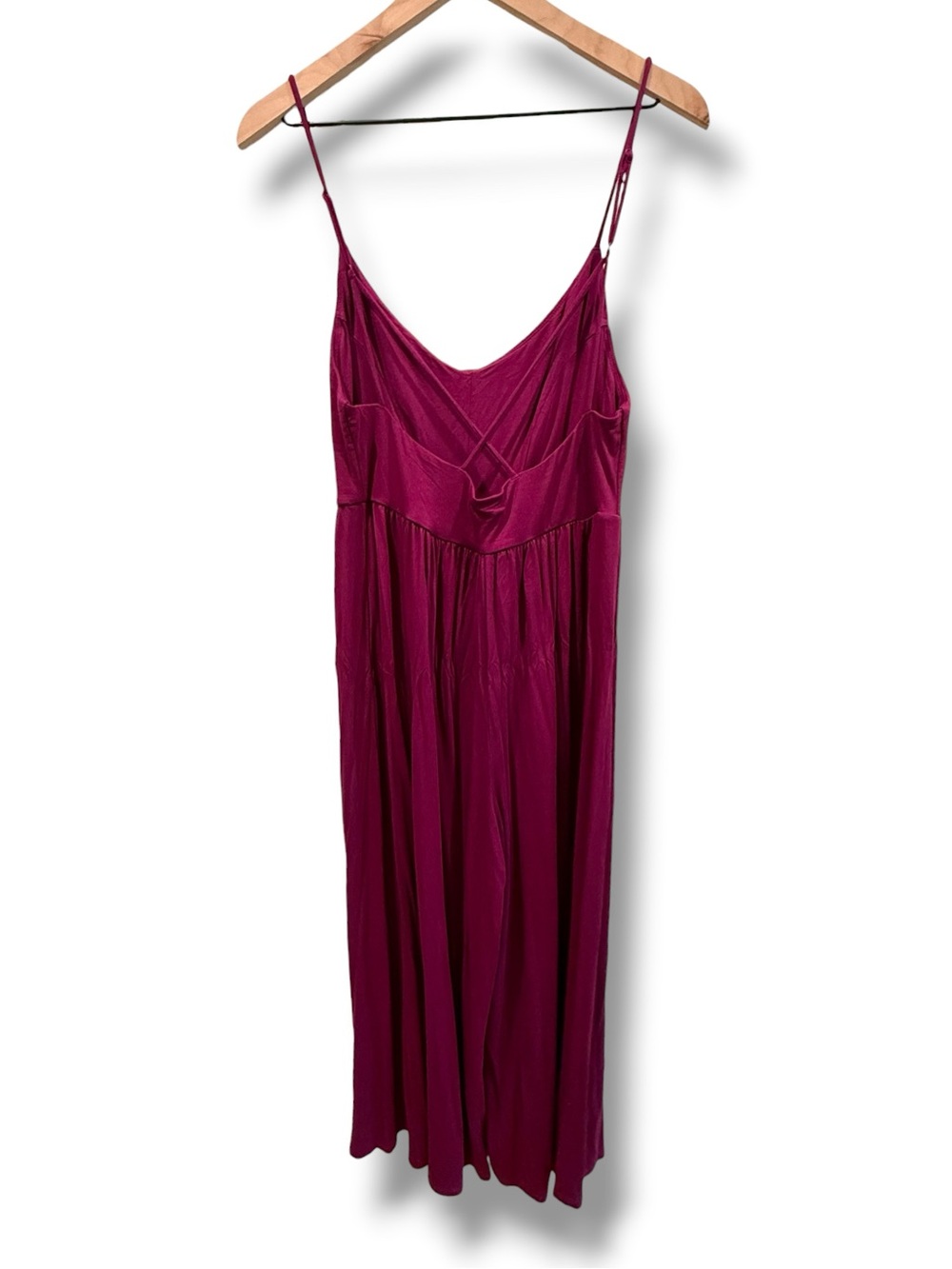 Z Supply NWT‎ Roz Jumpsuit Magenta Fushia Spaghetti-Strap Wide-Leg Goucho L - Picture 6 of 9